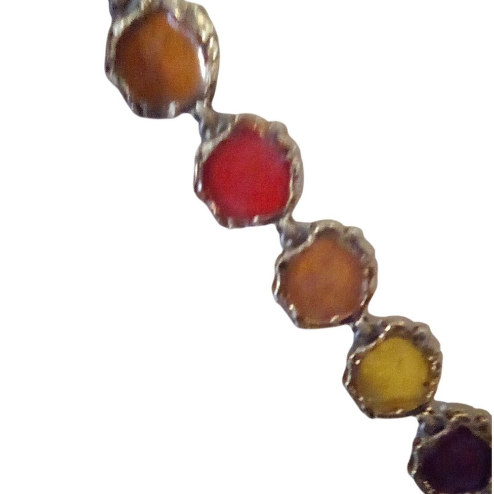 Artisan Multicolored Gemstone Link Bracelet Gold Tone‎ Women's Fashion Jewelry - Picture 5 of 8